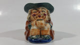 Antique Toby Style 3" Tall Man Holding Tankard Eyes Closed Face Mug Hand Painted