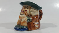 Antique Toby Style 3" Tall Man Holding Tankard Eyes Closed Face Mug Hand Painted