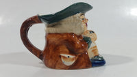 Antique Toby Style 3" Tall Man Holding Tankard Eyes Closed Face Mug Hand Painted