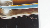 Ford Woody Wagon Beach and Surfboard Themed 12 1/2" x 16" Tin Metal Automotive Sign by Dan Hutchings