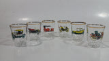 Vintage Six Car Shot Glass Set of Ford, Daimler, Austin, Wolseley, Morris, Roll's Royce Made in France