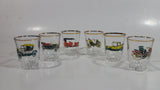 Vintage Six Car Shot Glass Set of Ford, Daimler, Austin, Wolseley, Morris, Roll's Royce Made in France