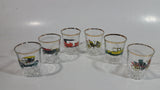 Vintage Six Car Shot Glass Set of Ford, Daimler, Austin, Wolseley, Morris, Roll's Royce Made in France