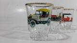 Vintage Six Car Shot Glass Set of Ford, Daimler, Austin, Wolseley, Morris, Roll's Royce Made in France