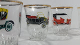 Vintage Six Car Shot Glass Set of Ford, Daimler, Austin, Wolseley, Morris, Roll's Royce Made in France