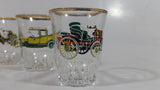 Vintage Six Car Shot Glass Set of Ford, Daimler, Austin, Wolseley, Morris, Roll's Royce Made in France