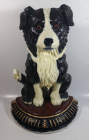 Vintage Upper Deck 13 1/2" Tall Hand Painted Cast Iron Border Collie Sheep Dog Door Stop