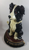 Vintage Upper Deck 13 1/2" Tall Hand Painted Cast Iron Border Collie Sheep Dog Door Stop