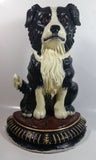 Vintage Upper Deck 13 1/2" Tall Hand Painted Cast Iron Border Collie Sheep Dog Door Stop