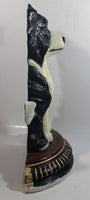 Vintage Upper Deck 13 1/2" Tall Hand Painted Cast Iron Border Collie Sheep Dog Door Stop