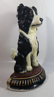 Vintage Upper Deck 13 1/2" Tall Hand Painted Cast Iron Border Collie Sheep Dog Door Stop