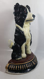 Vintage Upper Deck 13 1/2" Tall Hand Painted Cast Iron Border Collie Sheep Dog Door Stop