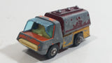 Vintage PlayArt Semi Tanker Truck Orange Yellow Dark Red Die Cast Toy Car Vehicle Made in Hong Kong