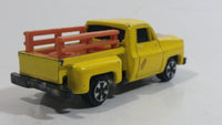 Vintage JRI Chevrolet Stepside Pickup Truck Yellow with Brown Rails Die Cast Toy Car Vehicle Made in Hong Kong