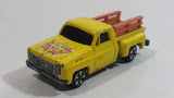 Vintage JRI Chevrolet Stepside Pickup Truck Yellow with Brown Rails Die Cast Toy Car Vehicle Made in Hong Kong