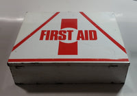 Vintage White and Red Metal First Aid Kit Wall Cabinet Hanging