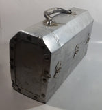 Vintage L. May Mfg Co. 14" Wide Polished Riveted Aluminum Metal Miner's Lunch Box