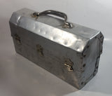 Vintage L. May Mfg Co. 14" Wide Polished Riveted Aluminum Metal Miner's Lunch Box