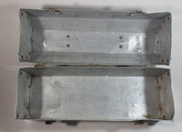 Vintage L. May Mfg Co. 14" Wide Polished Riveted Aluminum Metal Miner's Lunch Box