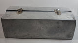 Vintage L. May Mfg Co. 14" Wide Polished Riveted Aluminum Metal Miner's Lunch Box