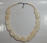 Vintage 1930s Raindrop Carved Ox Bone Necklace