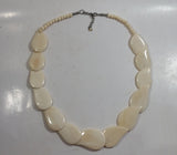 Vintage 1930s Raindrop Carved Ox Bone Necklace