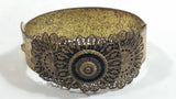 Antique African Nigerian Sunflower Brass Bangle Bracelet