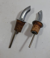 Set of 2 Vintage Corked Liquor Bottle Pourers