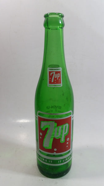 Vintage 1960s 7up 10 oz Green Glass 9 1/2" Soda Pop Bottle Vancouver