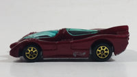 1995 Hot Wheels Power Pistons Dark Red Die Cast Toy Race Car Vehicle 7SP