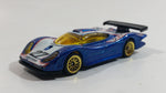 2000 Hot Wheels World Racers 2 Porsche 911 GTI - 98 #27 Metallic Blue and White Die Cast Toy Car Vehicle