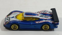 2000 Hot Wheels World Racers 2 Porsche 911 GTI - 98 #27 Metallic Blue and White Die Cast Toy Car Vehicle