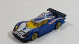 2000 Hot Wheels World Racers 2 Porsche 911 GTI - 98 #27 Metallic Blue and White Die Cast Toy Car Vehicle