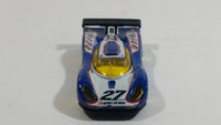 2000 Hot Wheels World Racers 2 Porsche 911 GTI - 98 #27 Metallic Blue and White Die Cast Toy Car Vehicle