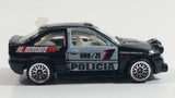 2000 Hot Wheels World Racers 2 Ford Escort Rally #1 Police Cops Policia Black with White Doors Die Cast Toy Car Vehicle