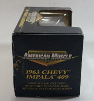 2000 Ertl Collectible American Muscle Limited Edition 1963 Chevy Impala 409 1/64 Scale Black Die Cast Toy Race Car Vehicle New in Box with Display Case