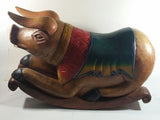 Vintage Super Rare Hand-carved Wooden Rocking Pig Made In Thailand