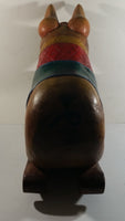 Vintage Super Rare Hand-carved Wooden Rocking Pig Made In Thailand