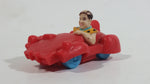 Vintage U.C.S. & Amblin The Flintstones Fred Flintstone in Red Plastic Toy Car Vehicle