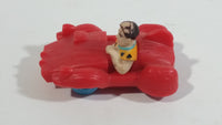 Vintage U.C.S. & Amblin The Flintstones Fred Flintstone in Red Plastic Toy Car Vehicle