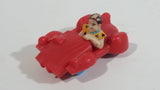 Vintage U.C.S. & Amblin The Flintstones Fred Flintstone in Red Plastic Toy Car Vehicle