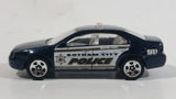 2015 Hot Wheels Batman Ford Fusion Gotham City Police Metalflake Dark Blue Die Cast Toy Car Cop Law Enforcement Vehicle