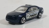 2015 Hot Wheels Batman Ford Fusion Gotham City Police Metalflake Dark Blue Die Cast Toy Car Cop Law Enforcement Vehicle