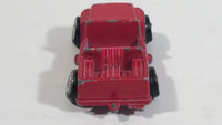 Vintage Military Jeep Red Tiny Miniature Die Cast Toy Car Vehicle with Removable Hubcaps - Made in Hong Kong