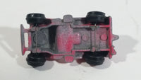 Vintage Military Jeep Red Tiny Miniature Die Cast Toy Car Vehicle with Removable Hubcaps - Made in Hong Kong