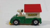 Vintage 1966 Aviva No. C24 Snoopy in Green Truck with Plastic White and Red Dog House Die Cast Toy Car Vehicle