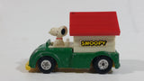 Vintage 1966 Aviva No. C24 Snoopy in Green Truck with Plastic White and Red Dog House Die Cast Toy Car Vehicle