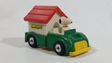 Vintage 1966 Aviva No. C24 Snoopy in Green Truck with Plastic White and Red Dog House Die Cast Toy Car Vehicle