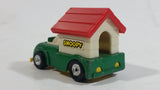 Vintage 1966 Aviva No. C24 Snoopy in Green Truck with Plastic White and Red Dog House Die Cast Toy Car Vehicle