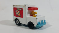 Vintage 1972 Hasbro Aviva Snoopy Handfuls No. C19 Woodstock in White Snoopy Ice Cream Truck Die Cast Toy Car Vehicle